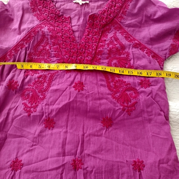 Roller Rabbit Faith Embroidered Dress Pink Purple Sz L - Picture 9 of 10